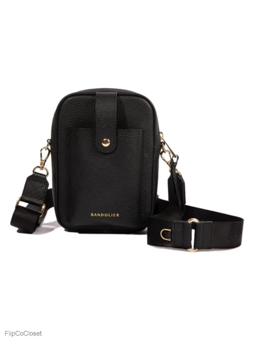 Pebble Leather Crossbody Bag with Adjustable Strap and Slip Pocket